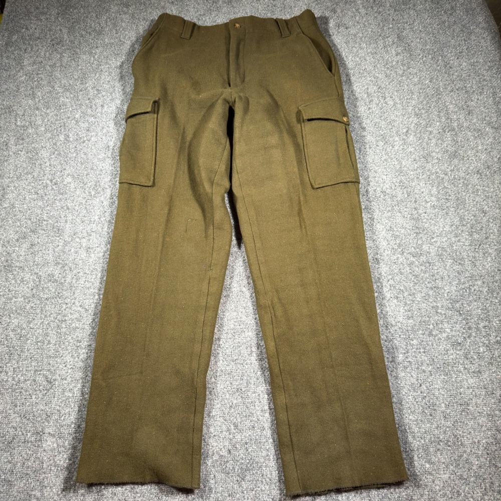 Vintage Woolrich Wool Cargo Pants Mens 32x31 Loden Green Style 1998